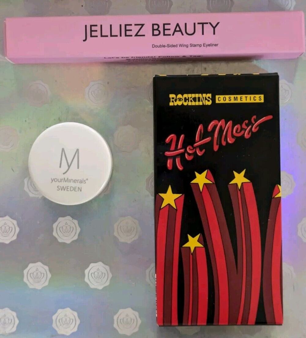 Lot of 3 Eye Products Rockins Cosmetics YourMinerals Sweden Jelliez Beauty ~ New